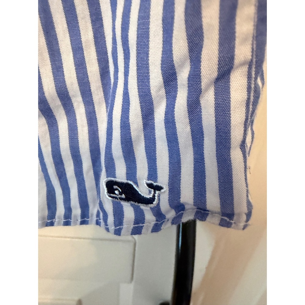 Vineyard Vines for Target Blue White Striped Off Shoulder Ruffle Bardot Top M - Picture 2 of 6